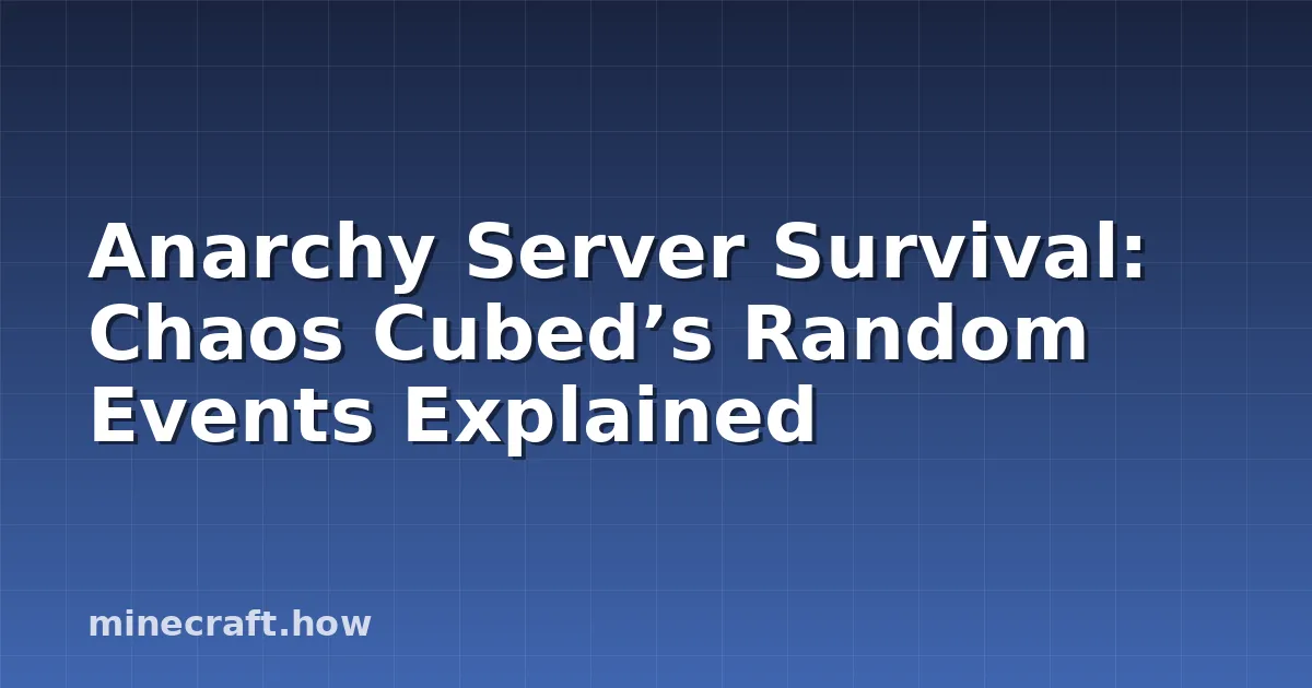 Minecraft Chaos Cubed Multiplayer: Anarchy Events and Survival Ideas