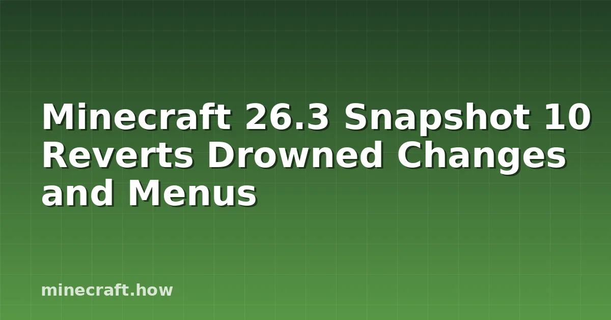 Minecraft Drowned mob underwater holding a trident next to a coral reef