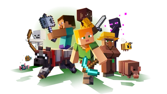 Smartphone displaying Minecraft Bedrock Edition gameplay with touch controls on screen