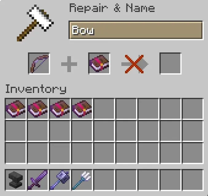 Player enchanting a diamond sword and armor pieces at a glowing enchanting table