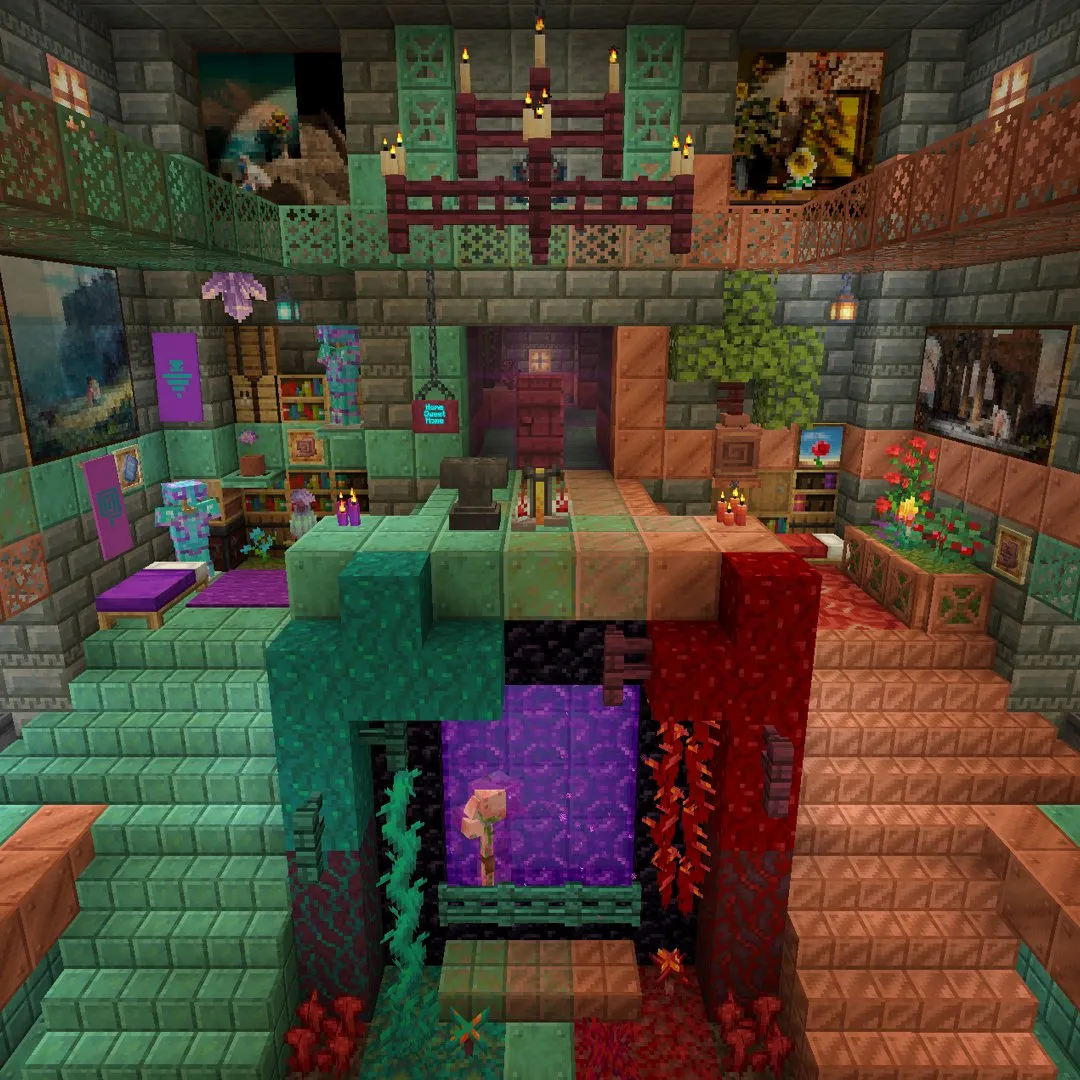 A Minecraft 1.12.2 anarchy server environment with a custom client interface active