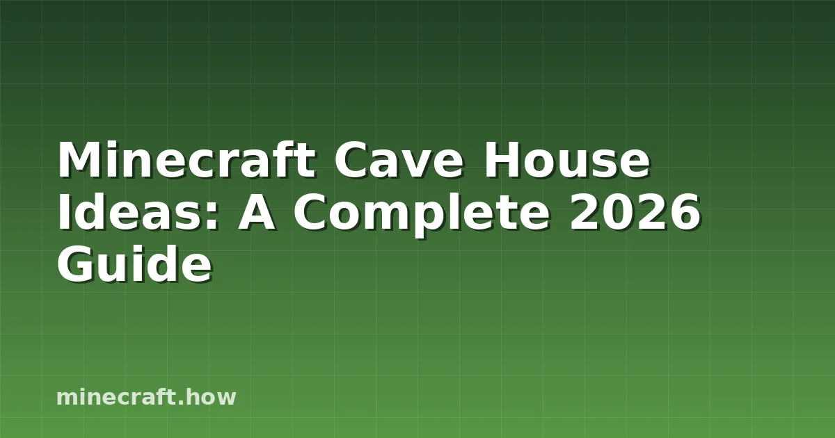 Minecraft Cave House Ideas: A Complete 2026 Guide