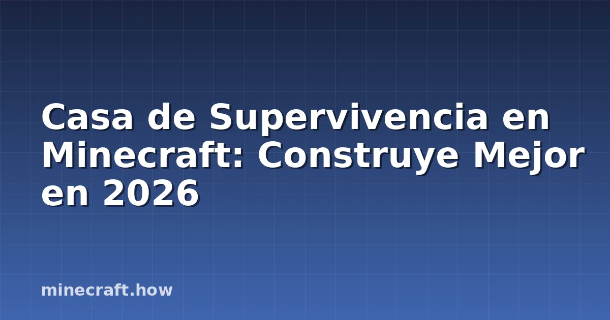 Casa de Supervivencia en Minecraft: Construye Mejor en 2026
