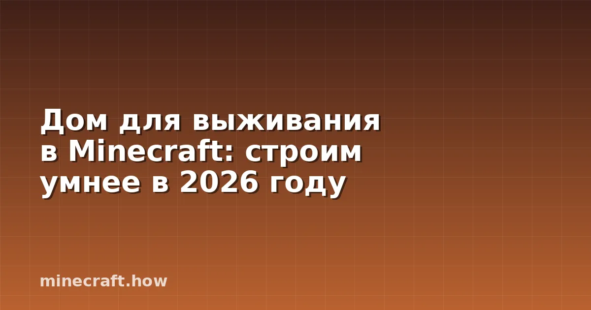 Дом для выживания в Minecraft: строим умнее в 2026 году