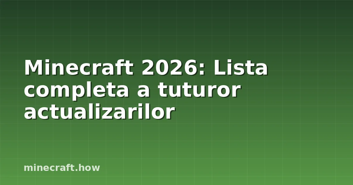 Minecraft 2026: Lista completa a tuturor actualizarilor