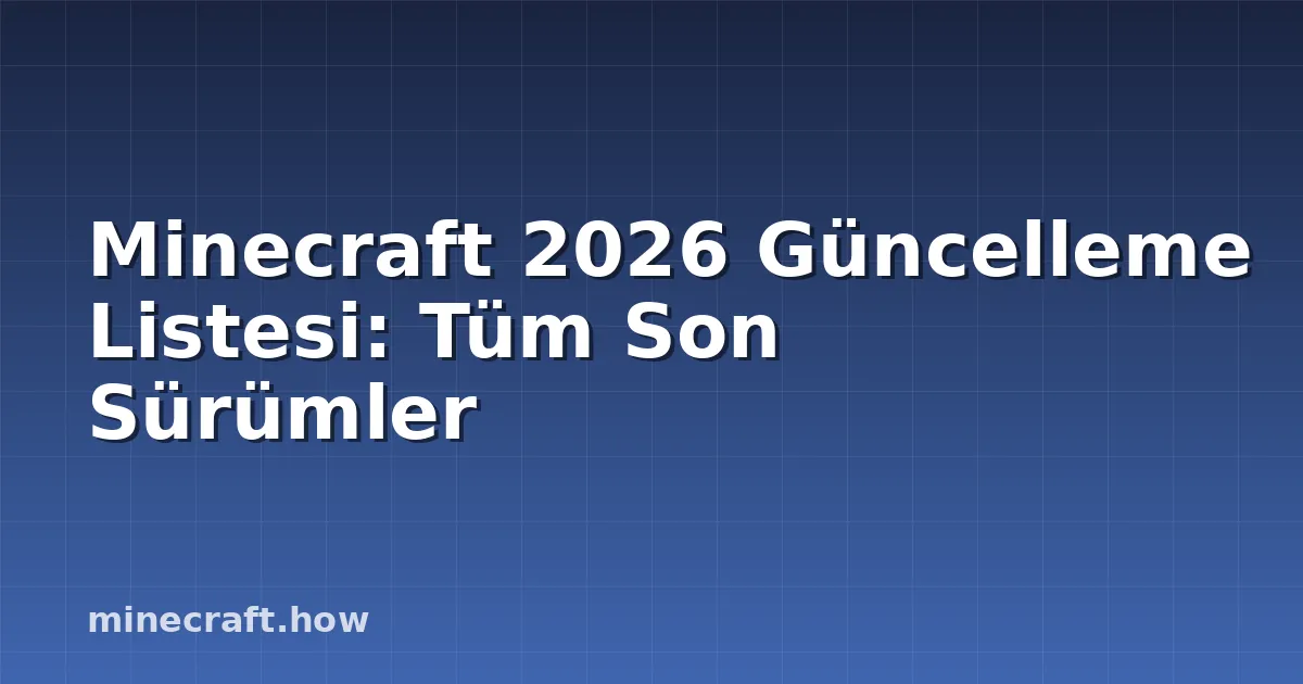 Minecraft 2026 Güncelleme Listesi: Tüm Son Sürümler