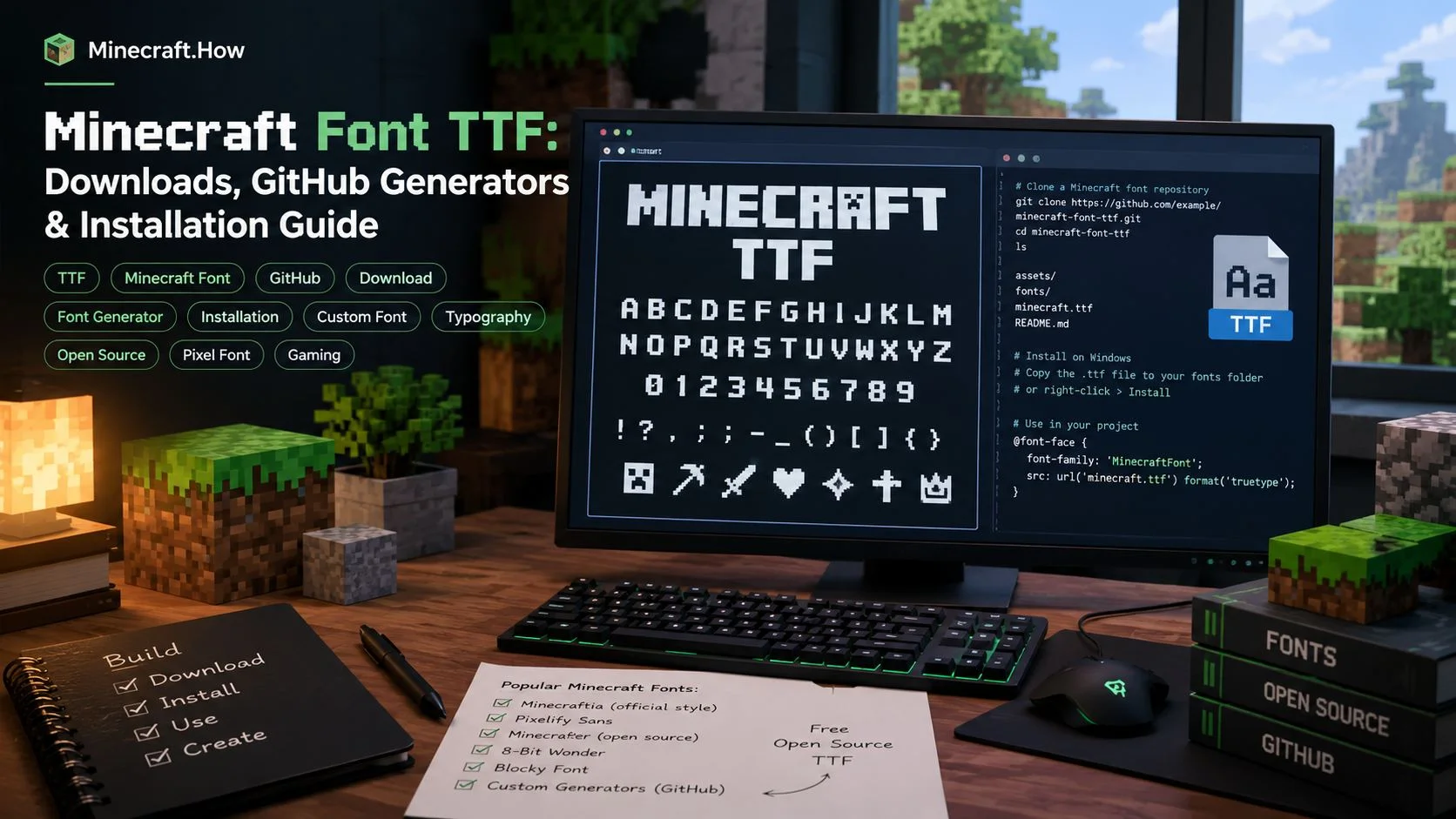 Minecraft Font TTF: Downloads, GitHub Generators & Installation